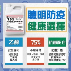 抗菌清潔75%酒精經濟包  四公升裝